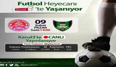 Sandıklıspor – Manisa Sanayispor karşılaşması Kanal 3 ekranlarında !