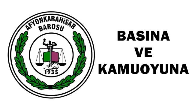 Afyonkarahisar Barosu Başkanlığı "BAROLAR BÖLÜNMEMELİDİR"
